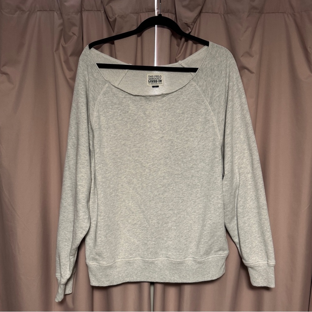 AE Light Gray Women's Off the Shoulder Sweater
